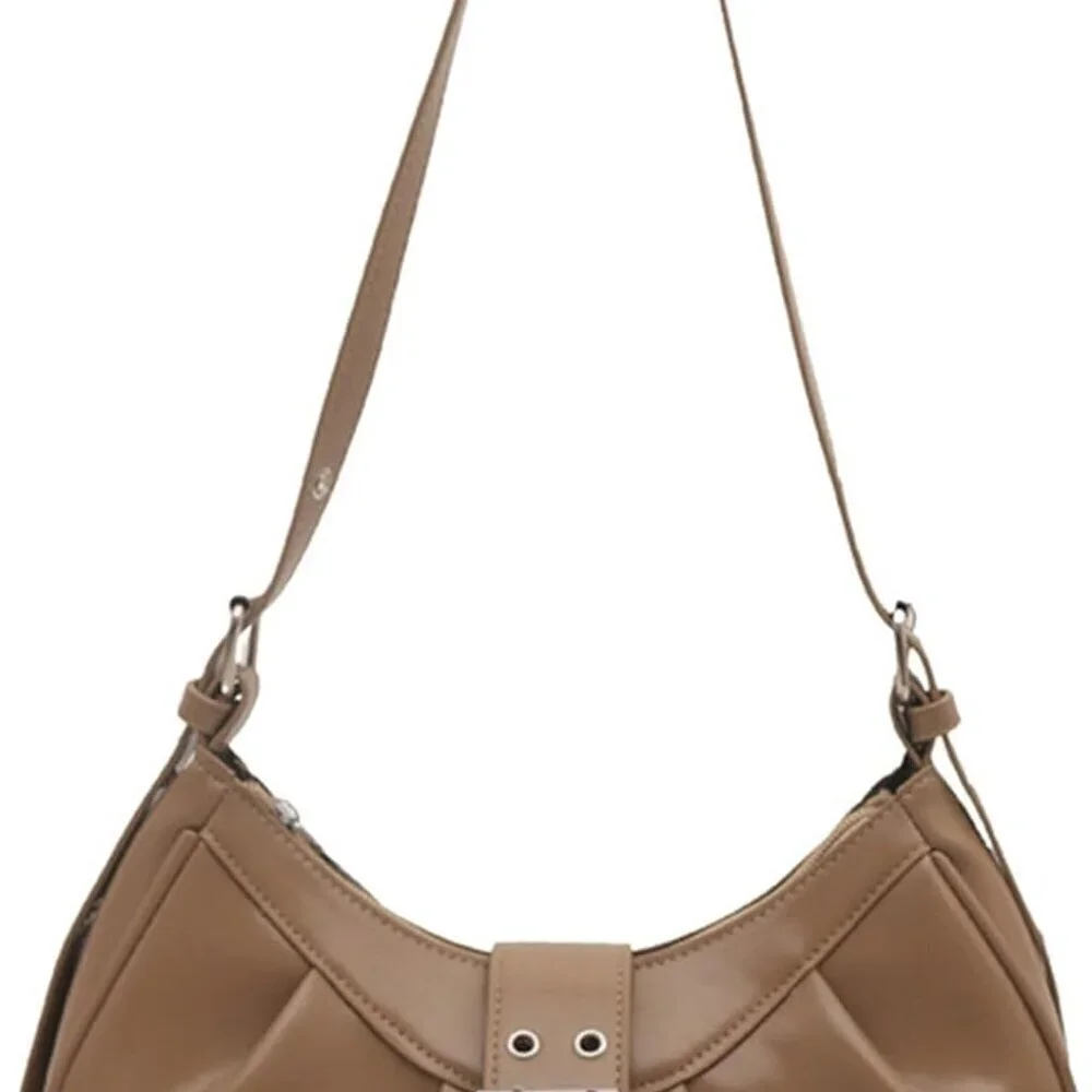 Y2K PU Leather Hobo Bag for Women Small Clutch Purse Top Handle Vintage